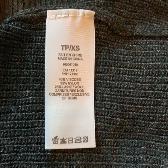 NWT Wool Dynamite Knitwear Sweater Dress Mini Belted LS Charcoal Black - Picture 8 of 8